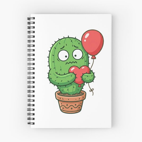 Item preview, Cactus Trying to Hug Red Balloon designed and sold by YNAMREG.