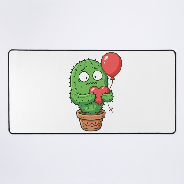 Item preview, Cactus Trying to Hug Red Balloon designed and sold by YNAMREG.