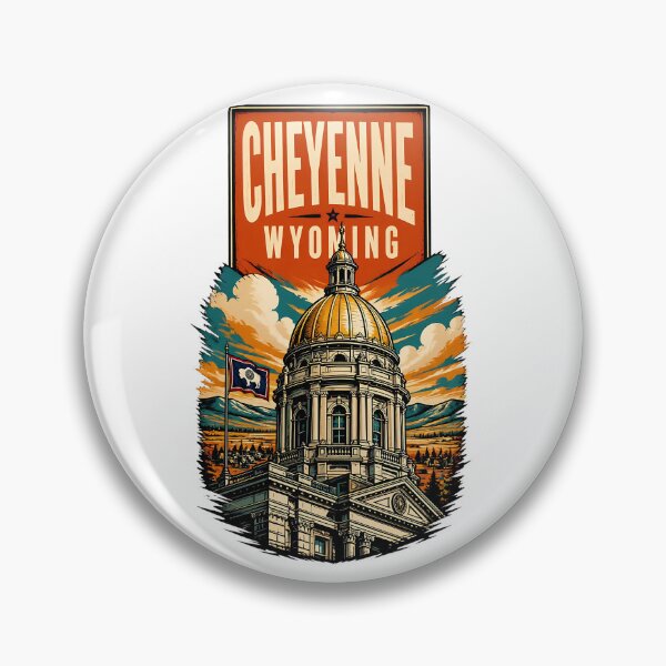 Item preview, Cheyenne, Wyoming USA Vintage Travel Tourism Art designed and sold by TravelersGems.