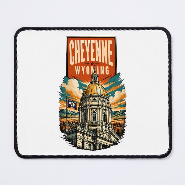 Item preview, Cheyenne, Wyoming USA Vintage Travel Tourism Art designed and sold by TravelersGems.