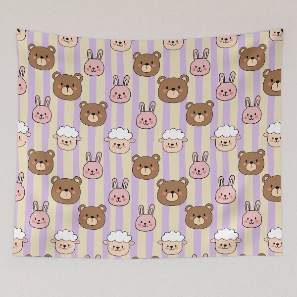 Item preview, Cute Animal Faces Seamless Pattern designed and sold by HappySunday001.