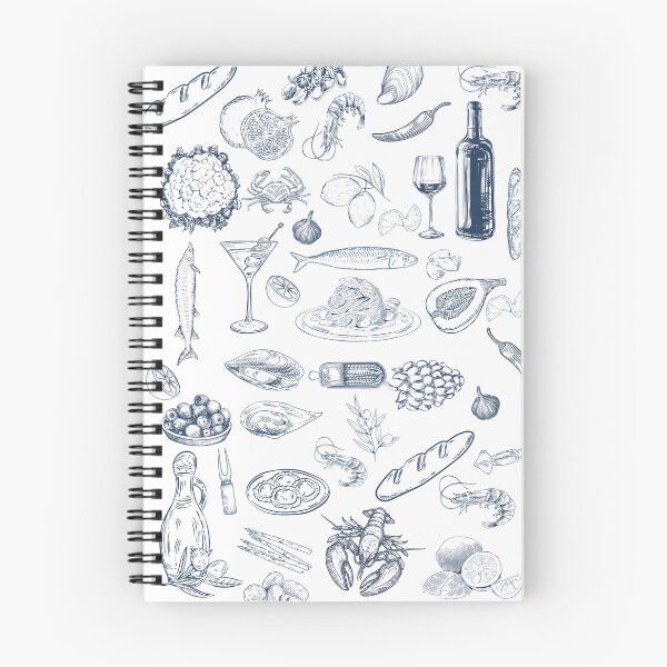 Item preview, Vintage Indigo Coastal Food Pattern designed and sold by MarziDesign.