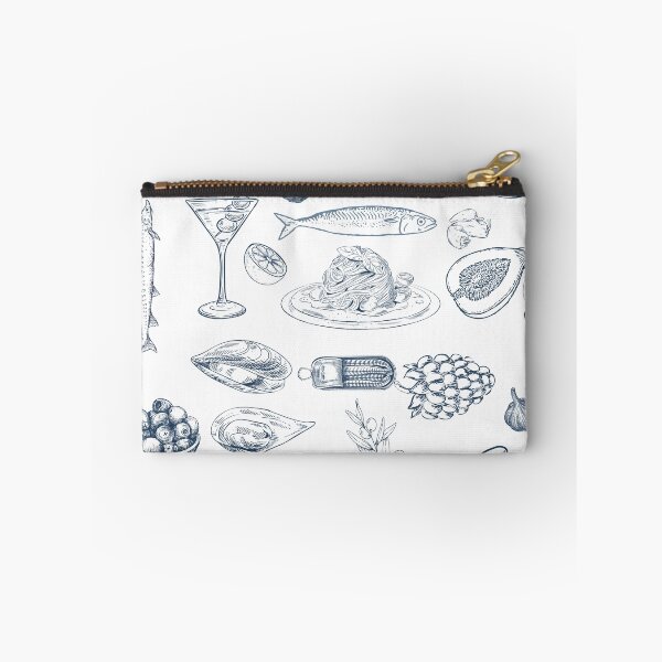 Item preview, Vintage Indigo Coastal Food Pattern designed and sold by MarziDesign.