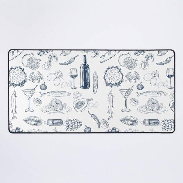 Item preview, Vintage Indigo Coastal Food Pattern designed and sold by MarziDesign.