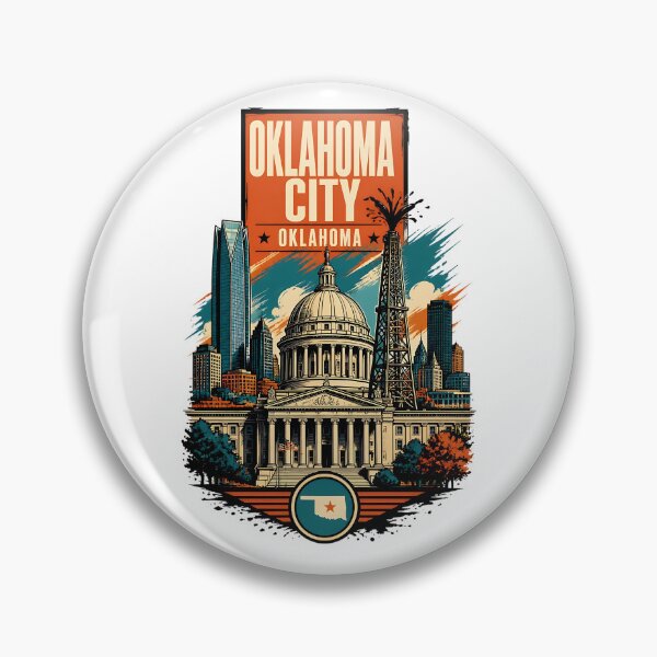 Item preview, Oklahoma City, Oklahoma USA Vintage Travel Tourism Art designed and sold by TravelersGems.