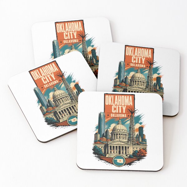 Item preview, Oklahoma City, Oklahoma USA Vintage Travel Tourism Art designed and sold by TravelersGems.