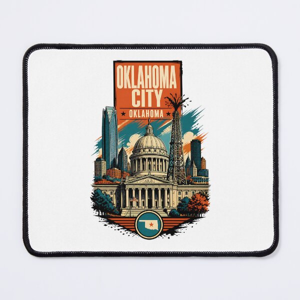 Item preview, Oklahoma City, Oklahoma USA Vintage Travel Tourism Art designed and sold by TravelersGems.