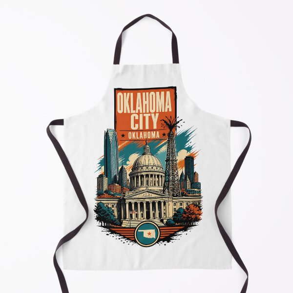 Item preview, Oklahoma City, Oklahoma USA Vintage Travel Tourism Art designed and sold by TravelersGems.
