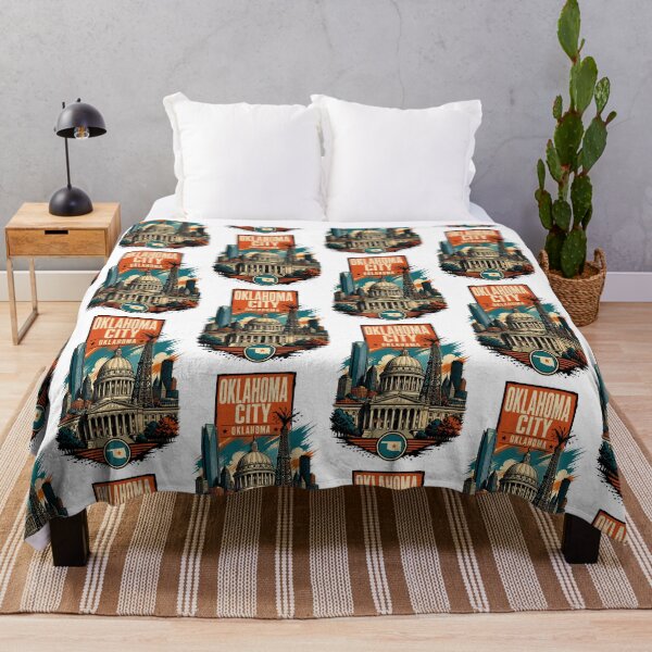 Item preview, Oklahoma City, Oklahoma USA Vintage Travel Tourism Art designed and sold by TravelersGems.