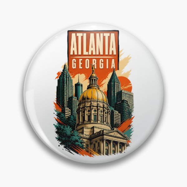 Item preview, Atlanta, Georgia USA Vintage Travel Tourism Art designed and sold by TravelersGems.