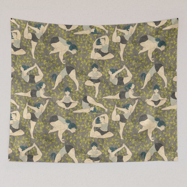 Item preview, Asanas de yoga en verde designed and sold by Gaia Marfurt.