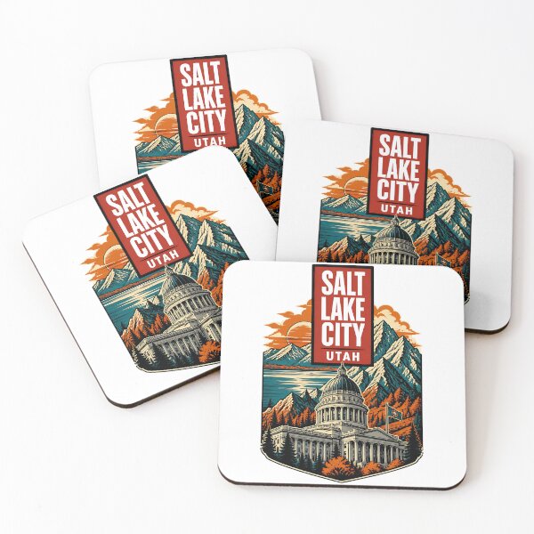 Item preview, Salt Lake City, Utah USA Vintage Travel Tourism Art designed and sold by TravelersGems.