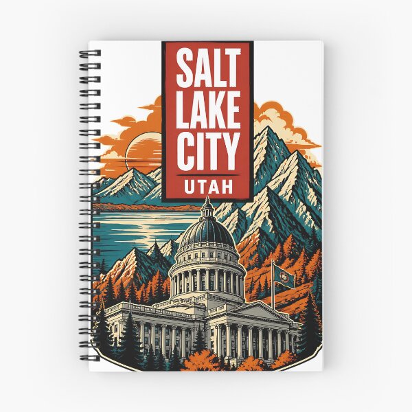 Item preview, Salt Lake City, Utah USA Vintage Travel Tourism Art designed and sold by TravelersGems.