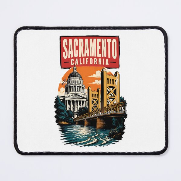 Item preview, Sacramento, California USA Vintage Travel Tourism Art designed and sold by TravelersGems.
