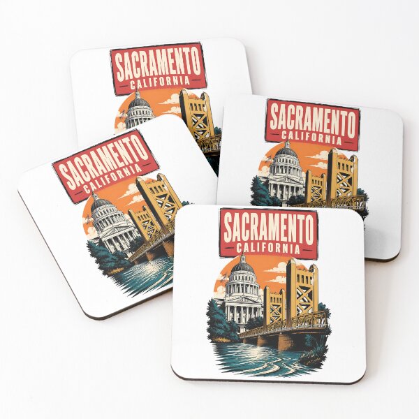 Item preview, Sacramento, California USA Vintage Travel Tourism Art designed and sold by TravelersGems.