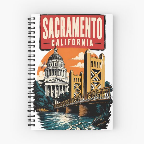 Item preview, Sacramento, California USA Vintage Travel Tourism Art designed and sold by TravelersGems.