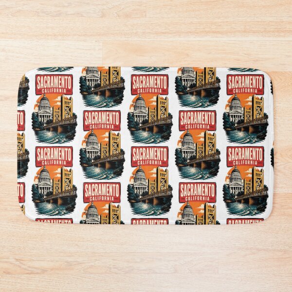 Item preview, Sacramento, California USA Vintage Travel Tourism Art designed and sold by TravelersGems.