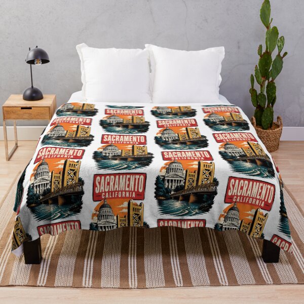 Item preview, Sacramento, California USA Vintage Travel Tourism Art designed and sold by TravelersGems.