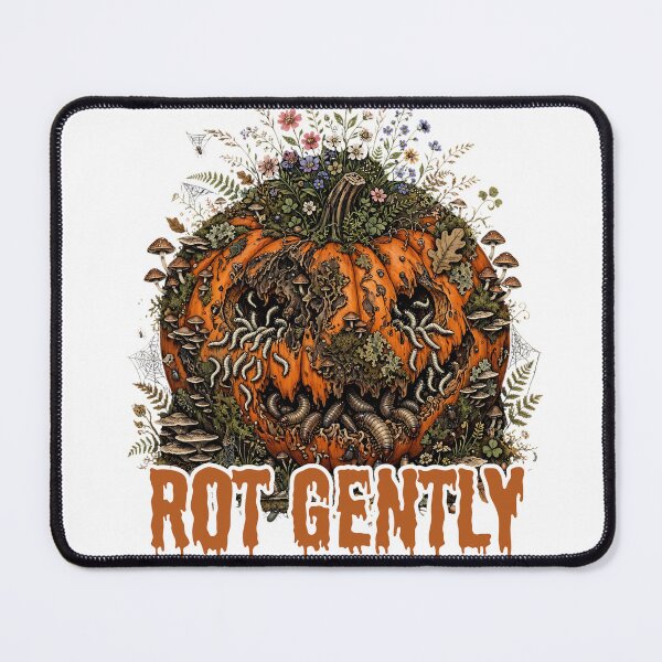 Item preview, Rot Gently Rotting Pumpkin Mushrooms Bugs Cottagecore Halloween Art Goblincore designed and sold by Neurospicy Trolls.