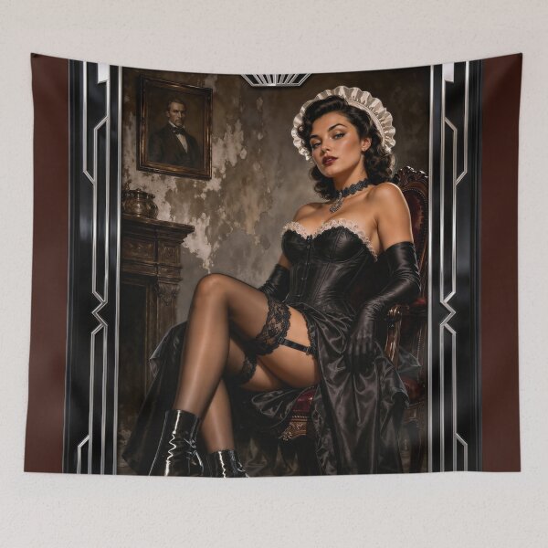 Item preview, Gothic Glamour Study And Timeless Allure Of Thalia Belmonte Alluring AI Concept Art by Xzendor7 designed and sold by Xzendor7 Digital Art Creations.