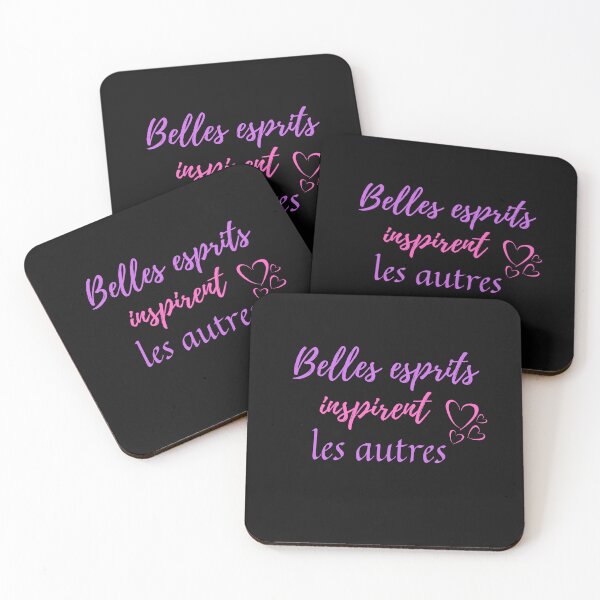 Item preview, Beautiful mind inspire others - popular french quotes lovers theme gifts (black) designed and sold by RebelliousRosee.