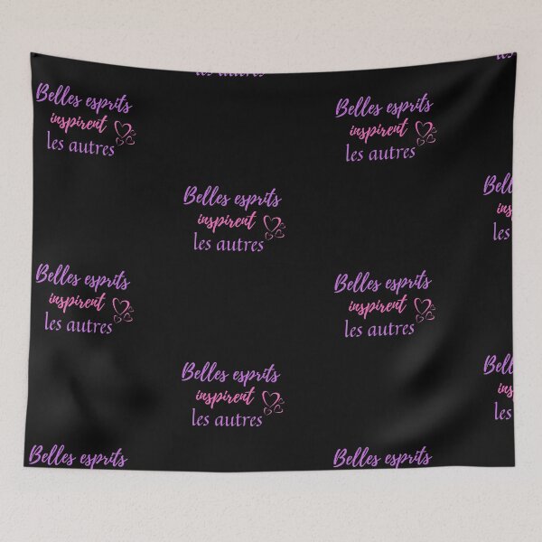 Item preview, Beautiful mind inspire others - popular french quotes lovers theme gifts (black) designed and sold by RebelliousRosee.