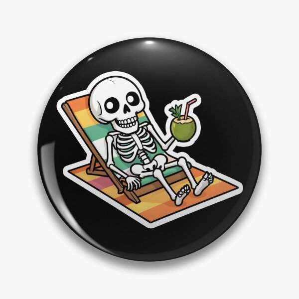 Item preview, Cute Skeleton Relaxing On Beach Chair Summer Coconut designed and sold by KCasual.