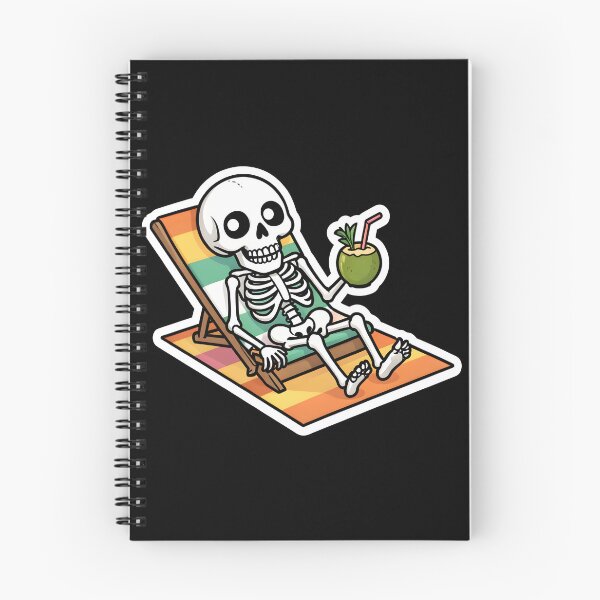 Item preview, Cute Skeleton Relaxing On Beach Chair Summer Coconut designed and sold by KCasual.