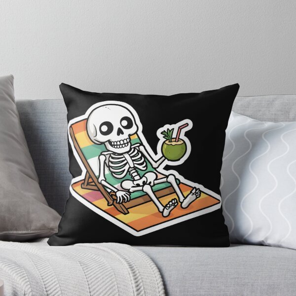 Item preview, Cute Skeleton Relaxing On Beach Chair Summer Coconut designed and sold by KCasual.