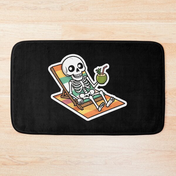 Item preview, Cute Skeleton Relaxing On Beach Chair Summer Coconut designed and sold by KCasual.