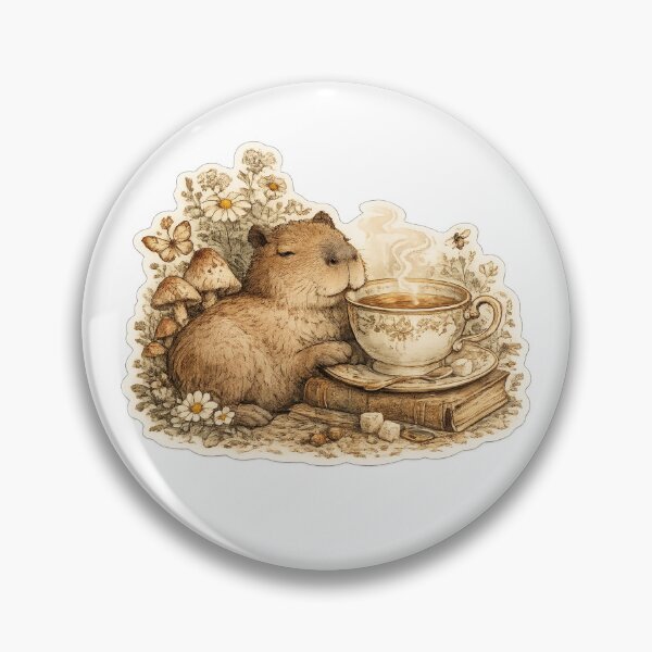 Item preview, Vintage Capybara Tea Time Sticker designed and sold by Alpha-mike13.
