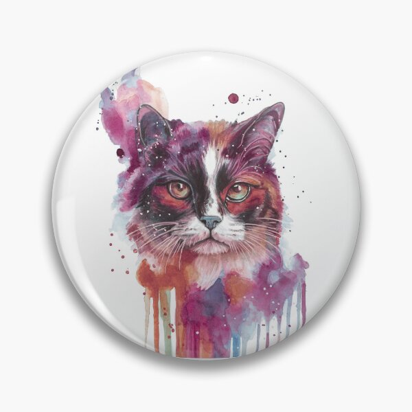Item preview, Watercolour Cat Art — Colourful Cat Painting, Cat Lover Gift designed and sold by calamarisky.