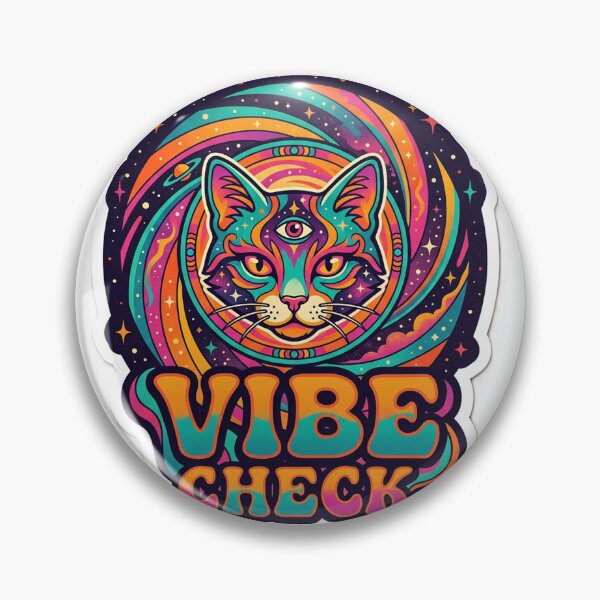 Item preview, Psychedelic Cat Vibe Check Sticker designed and sold by denybz.
