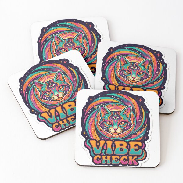 Item preview, Psychedelic Cat Vibe Check Sticker designed and sold by denybz.
