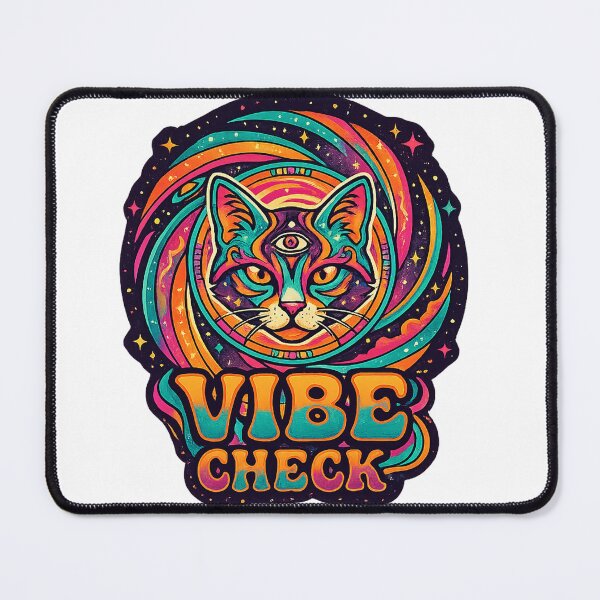 Item preview, Psychedelic Cat Vibe Check Sticker designed and sold by denybz.