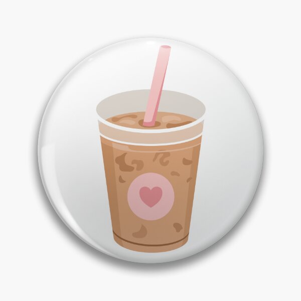 Item preview, Iced Coffee Plastic Cup Pink Straw Heart Sticker designed and sold by Anne97s.