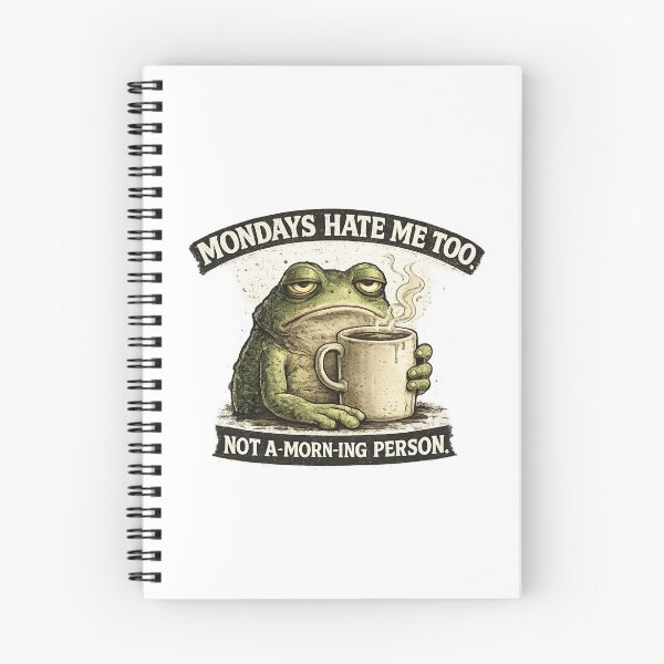 Item preview, Funny Frog Coffee Shirt | Mondays Hate Me Too | Not A Morning Person Vintage Design designed and sold by lharouch.