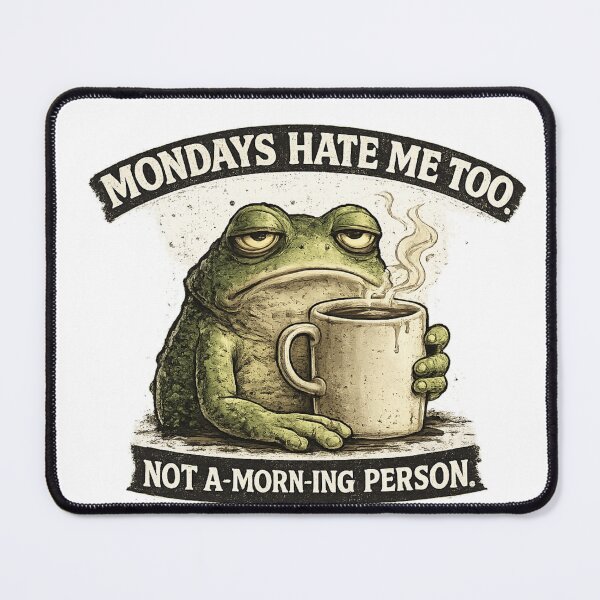 Item preview, Funny Frog Coffee Shirt | Mondays Hate Me Too | Not A Morning Person Vintage Design designed and sold by lharouch.