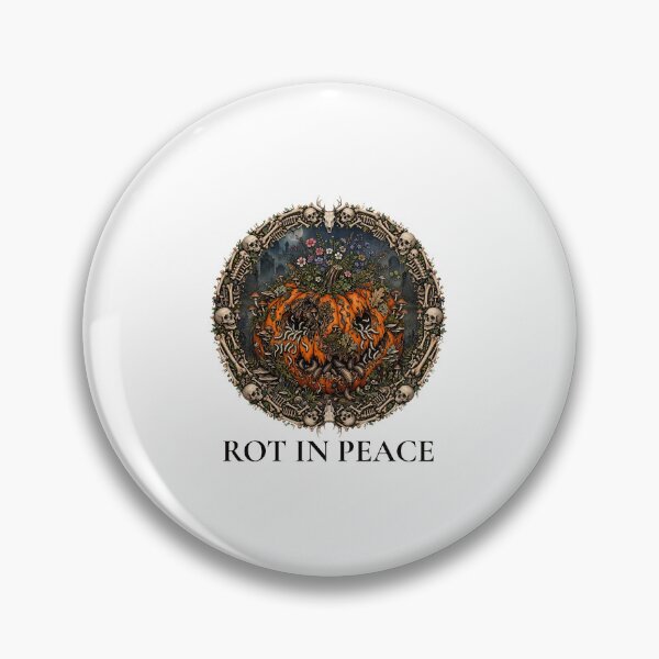 Item preview, Rot In Peace Rotting Pumpkin Skull Wreath Goblincore Halloween Art designed and sold by Neurospicy Trolls.