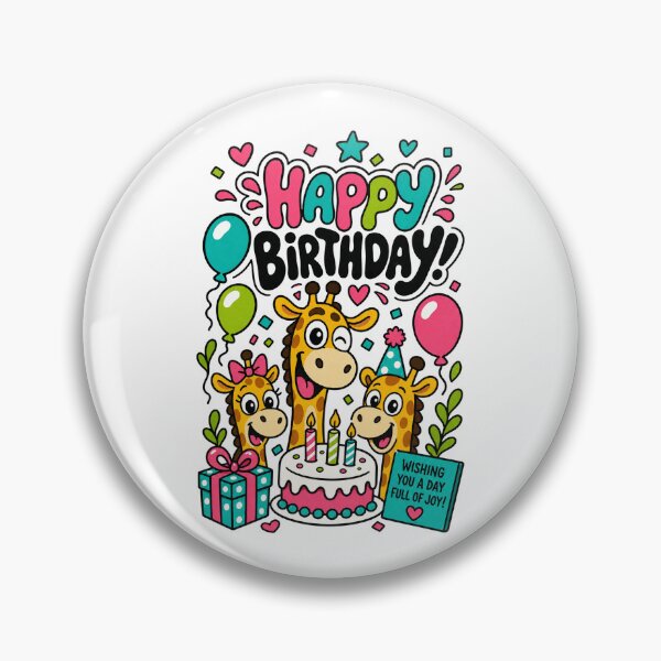 Item preview, Happy Birthday - Giraffes designed and sold by BrambleBox.
