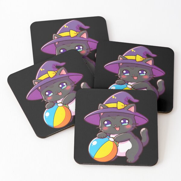 Item preview, Cute Black Cat Witch Hat Beach Ball Summer Kawaii designed and sold by KCasual.
