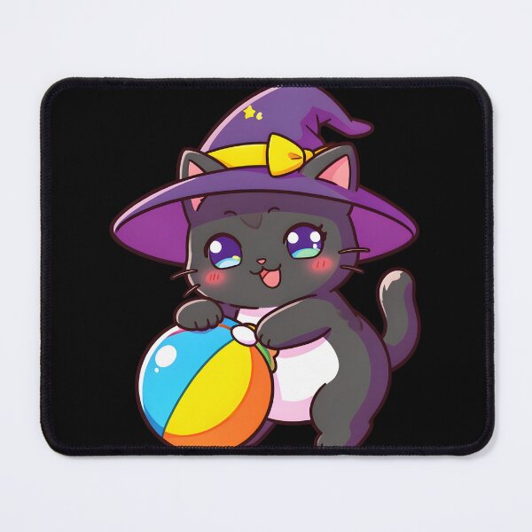 Item preview, Cute Black Cat Witch Hat Beach Ball Summer Kawaii designed and sold by KCasual.