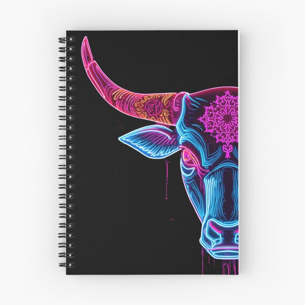 Item preview, Vibrant Neon Bull Head Psychedelic Mandala Art designed and sold by Justyna93.