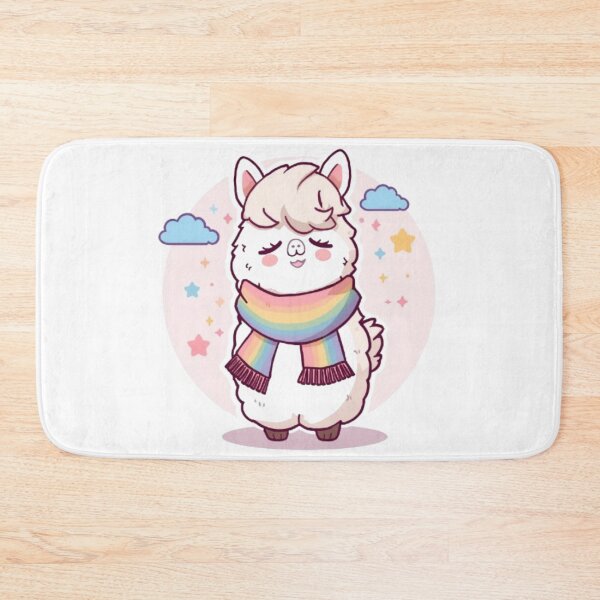 Artikelvorschau, Niedlicher Regenbogen-Alpaka-Aufkleber | Süßes Kawaii-Lama-Design entworfen und verkauft von Stylestickers55.
