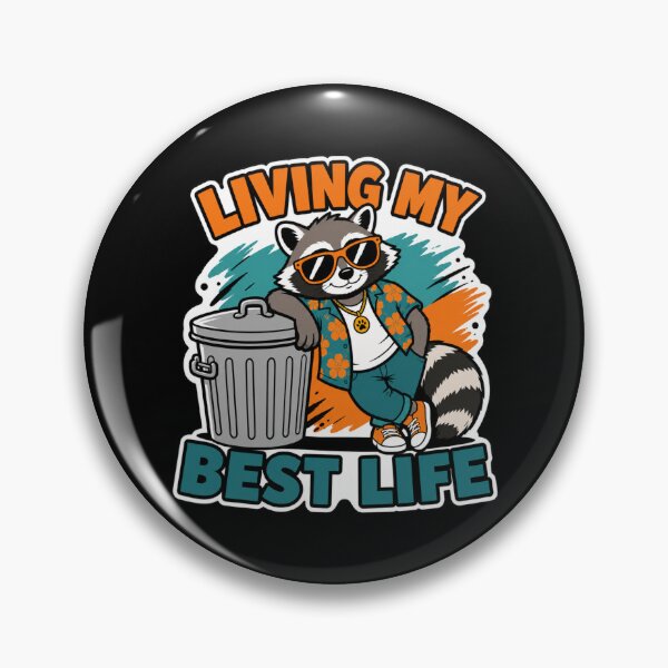Item preview, Living My Best Life Raccoon Trash Can Sunglasses Funny Trash Panda designed and sold by GibasVisuals.