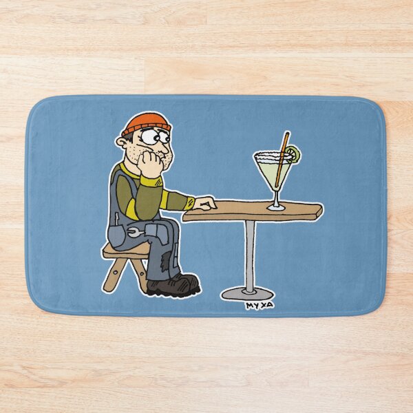 Item preview, Funny Mechanic Drinking Margarita Cartoon | Sarcastic Hard Worker Cocktail Sticker designed and sold by MyxaART.