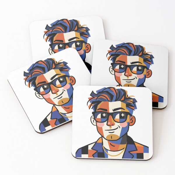 Item preview, Cubist Cool guy with sunglasses designed and sold by VictoriaaStore.