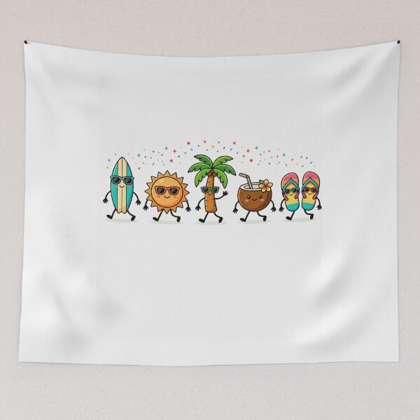 Item preview, Beach Day Walking Crew Cute Kawaii Summer Vibes Cartoon designed and sold by bilal sibgui.