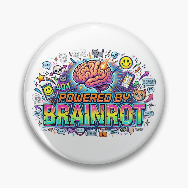 Item preview, Powered By Brainrot - Funny Terminally Online Meme Humor designed and sold by LevelUpLad.