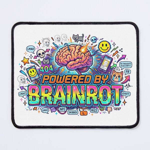 Item preview, Powered By Brainrot - Funny Terminally Online Meme Humor designed and sold by LevelUpLad.
